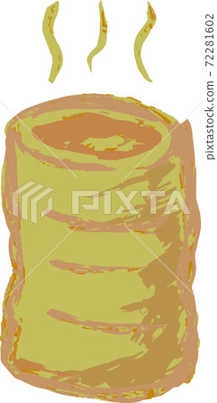 Illustration of a hand-drawn artistic hot water bowl that seems to be warm Illustration of a hand-drawn artistic hot water bowl that seems to be warm 72281602