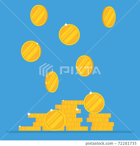 Coins vector illustration in flat design. Golden coins stack 72281735