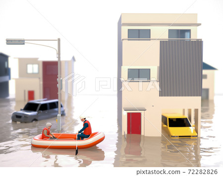 由於洪水而疏散人員 72282826