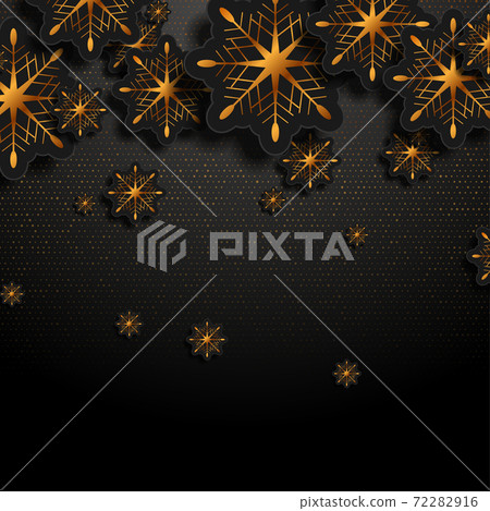 Black and luxury golden winter Christmas background Black and luxury golden winter Christmas background 72282916