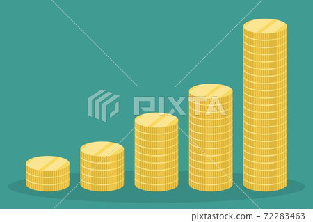Stack of gold coins. Vector illustration in... - Stock Illustration ...