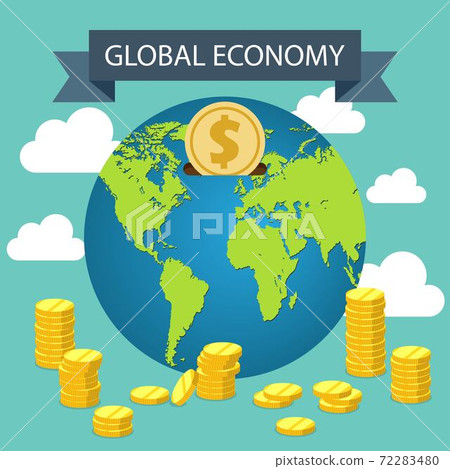 Global economy concept. Vector illustration in flat design. Global economy concept. Vector illustration in flat design. 72283480