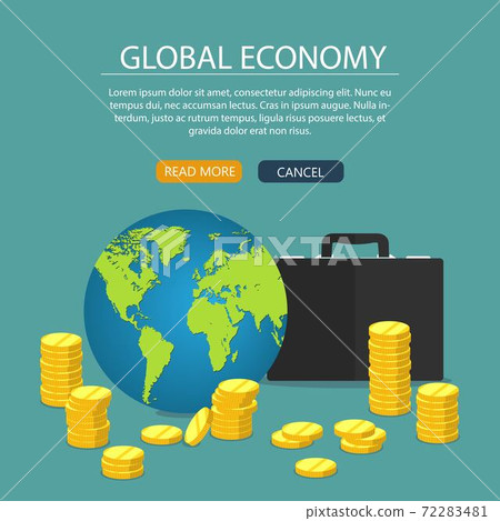 Global economy concept. Vector illustration in flat design. Global economy concept. Vector illustration in flat design. 72283481