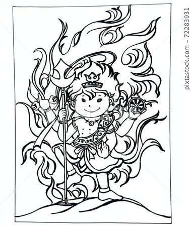 Let's decorate the toilet with the god of the toilet that brings good luck! Coloring book version 72283931