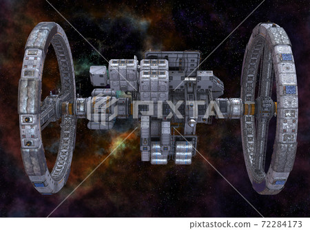 Future space station in deep space 3d illustration 72284173