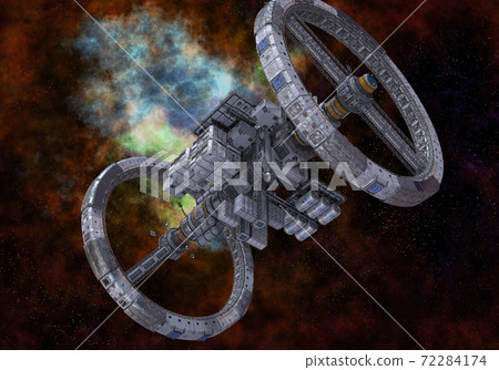 Future space station in deep space 3d illustration 72284174