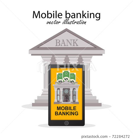 Mobile banking concept. Vector illustration in flat design. 72284272