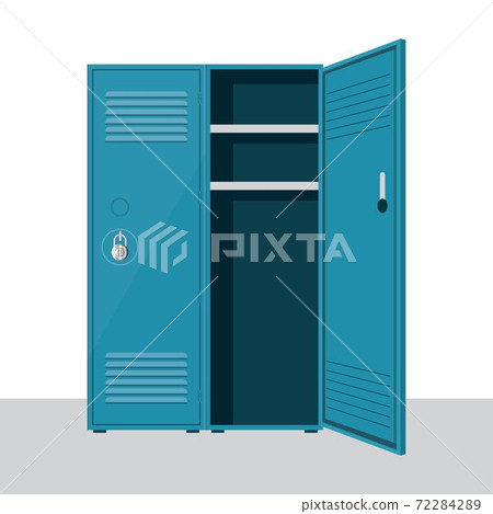 Metal school locker vector illustration isolated on white background 72284289