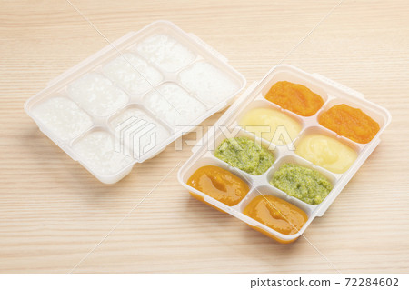 嬰兒食品的小部分冷凍存儲 72284602