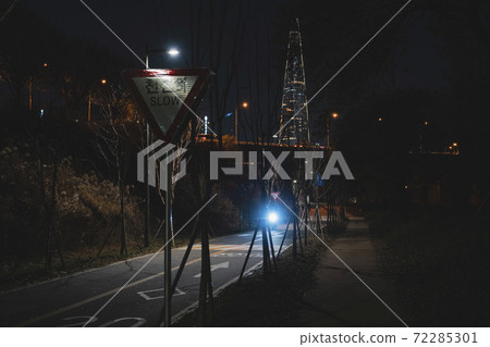 the nightscape, a watchman, night view 72285301