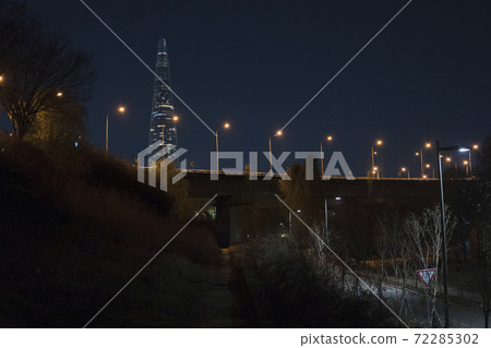 the nightscape, a watchman, night view 72285302