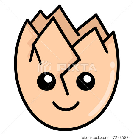 cute faced broken egg shells doodle kawaii. doodle icon image cute faced broken egg shells doodle kawaii. doodle icon image 72285824