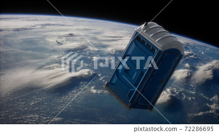 Portable street WC toilet cabin on Earth orbit Portable street WC toilet cabin on Earth orbit 72286695