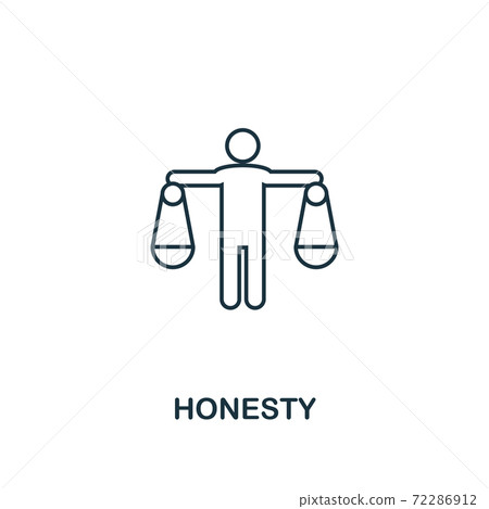 Honesty icon. Thin line design symbol from business ethics icons collection. Pixel perfect honesty icon for web design, apps, software, print usage Honesty icon. Thin line design symbol from business ethics icons collection. Pixel perfect honesty icon for web design, apps, software, print usage 72286912