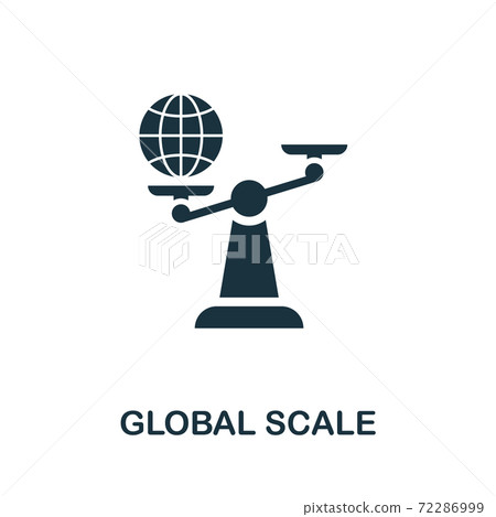 Global Scale icon. Simple element from business disruption collection. Filled Global Scale icon for templates, infographics and more 72286999
