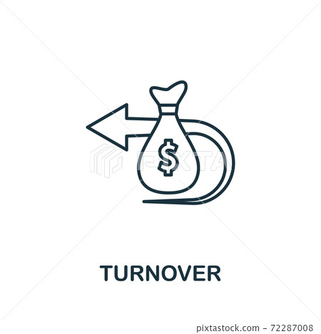 Turnover line icon. Thin style element from business administration collection. Simple Turnover icon for web design, apps and software Turnover line icon. Thin style element from business administration collection. Simple Turnover icon for web design, apps and software 72287008