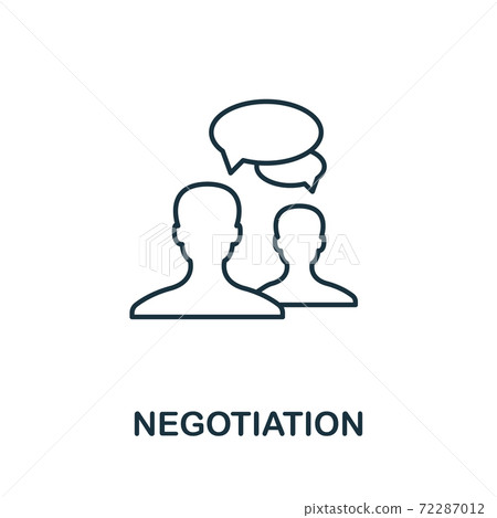 Negotiation line icon. Thin style element from business administration collection. Simple Negotiation icon for web design, apps and software 72287012