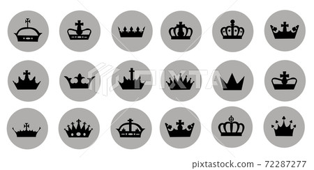 Vector illustration of different crowns Vector illustration of different crowns 72287277
