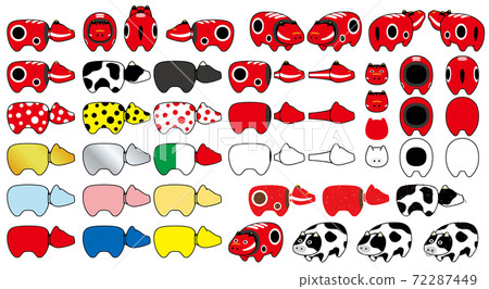 Akabeko set 72287449