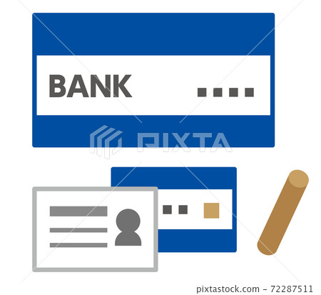 Simple color icons for passbooks, cards and seals 72287511