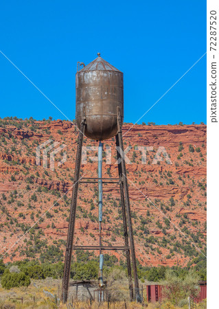 Water Tower with the red rock background in the Glen Canyon National Recreational Area of Utah Water Tower with the red rock background in the Glen Canyon National Recreational Area of Utah 72287520