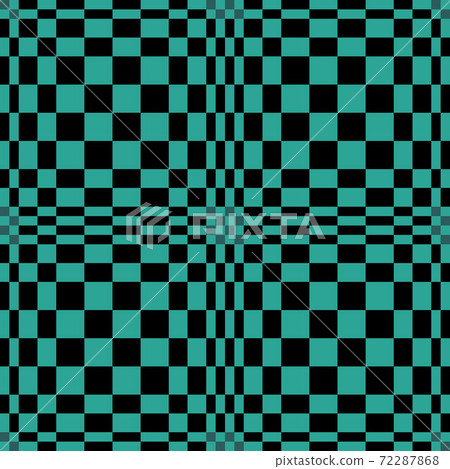 Teal blue distorted checkered seamless background pattern 72287868