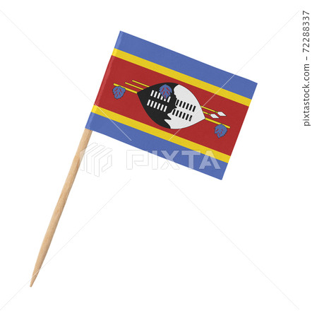 Small paper flag of Swaziland on wooden stick 72288337