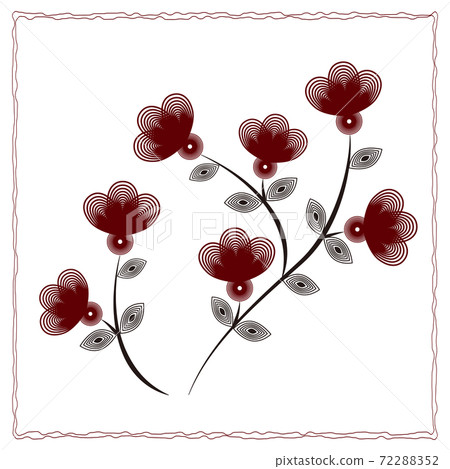 Botanical simple plant drawn in a circle Botanical simple plant drawn in a circle 72288352