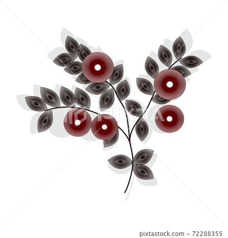 Botanical simple plant drawn in a circle Botanical simple plant drawn in a circle 72288355