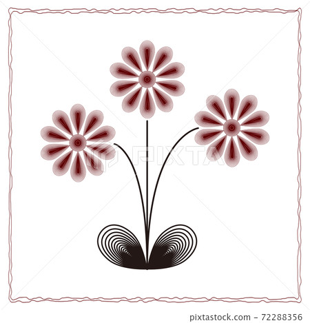 Botanical simple plant drawn in a circle Botanical simple plant drawn in a circle 72288356