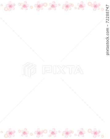 柔和色櫻花和圓點線框 72288747