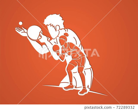 Group of Ping Pong players, Table Tennis players action cartoon sport graphic vector. Group of Ping Pong players, Table Tennis players action cartoon sport graphic vector. 72289332