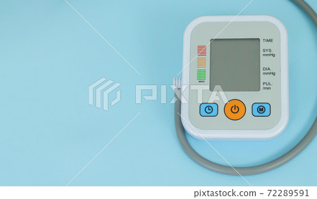 Electronic tonometer for measure blood pressure with blank monitor closeup. Space for text 72289591