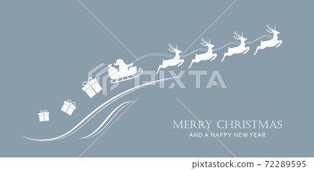 christmas banner santa claus in a sleigh with reindeer christmas banner santa claus in a sleigh with reindeer 72289595