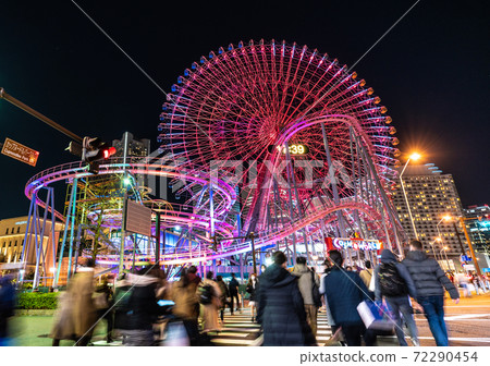 Yokohama cityscape of Japan Corona-damaged - Stock Photo 