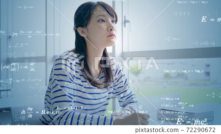 Female student studying Edtech 72290672