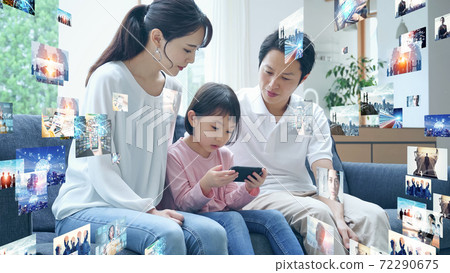 Video distribution service for girls and parents watching smartphones Video distribution service for girls and parents watching smartphones 72290675