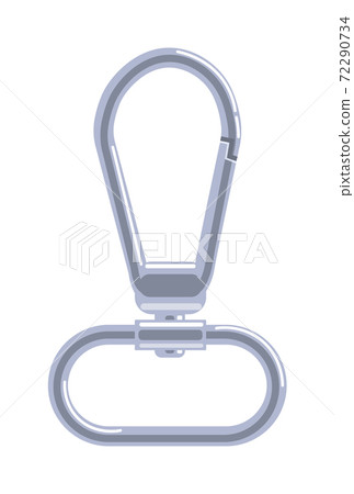Silver carbine with oval ring isolated on white Silver carbine with oval ring isolated on white 72290734