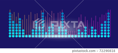 Audio player equalizer sound wave on dark... - Stock Illustration ...