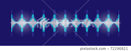 Sound wave equalizer isolated on dark background 72290821