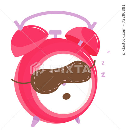 Funny alarm clock in sleeping mask isolated on white Funny alarm clock in sleeping mask isolated on white 72290881