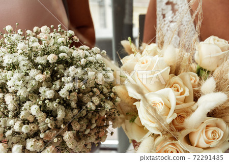 The best gift for the bride, a wedding bouquet of flowers, a bouquet of the bride and bridesmaids at the wedding. 72291485