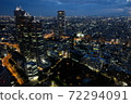 東京都政府辦公室的夜景 72294091