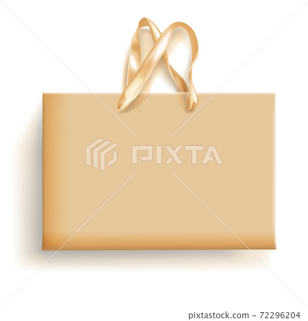 Paper shopping package isolated on orange background 72296204