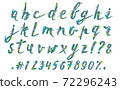 Hand drawn spring floral brush alphabet on white 72296243