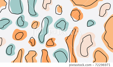 Abstract template design background composition of minimal organic shapes in trendy contemporary collage style. Vector illustration 72296971
