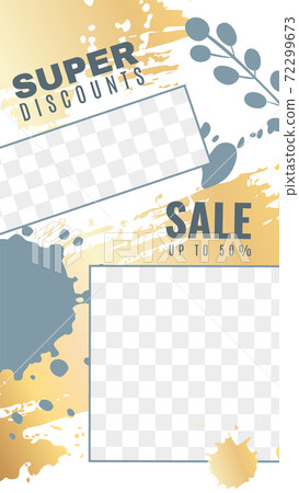 Stories cover frame background with gold texture. Personal blog social networks stories with transparent layer, golden shapes with copy space, add vertical vector poster or flyer Stories cover frame background with gold texture. Personal blog social networks stories with transparent layer, golden shapes with copy space, add vertical vector poster or flyer 72299673