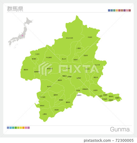 Gunma Prefecture Map / Gunma / Municipal Names (Municipalities / Classification) 72300005