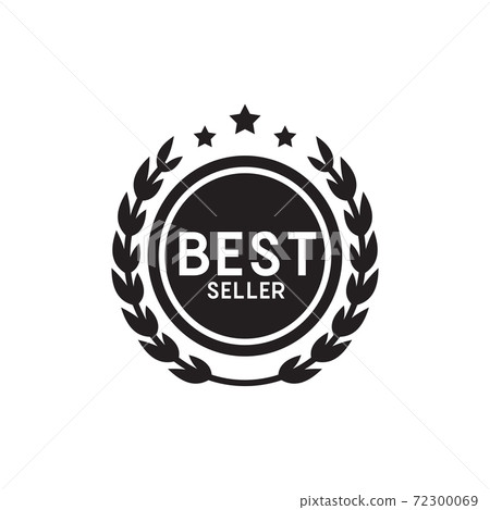 Best seller emblem label logo design template - Stock Illustration