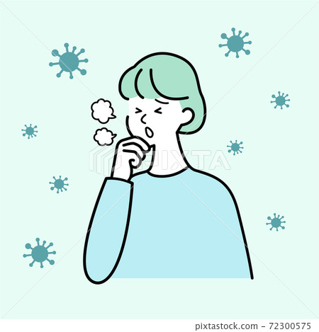 咳嗽的婦女的例證 72300575